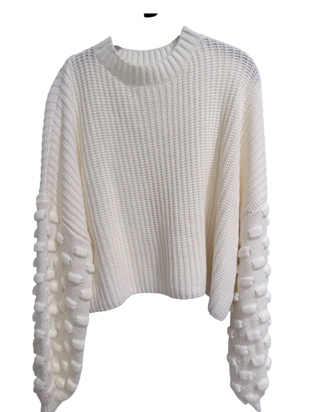 Women's Cream Textured Sweater